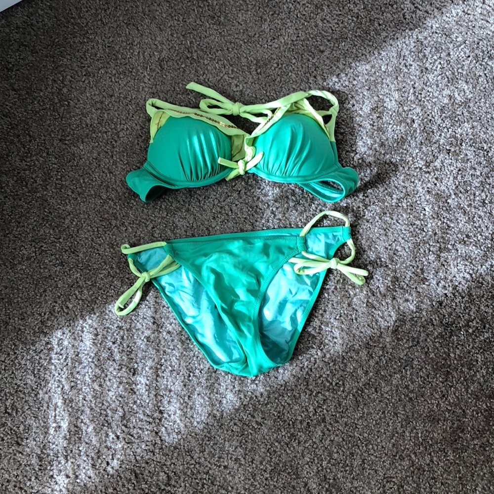 Green Victoria’s Secret push up bikini